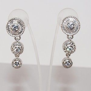 Judith Ripka Dangle Sterling Silver & Diamonique(R) Omega Back Earrings